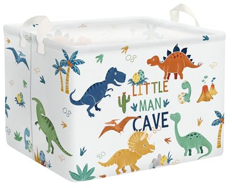 Clastyle Cesto Portabiancheria Boho Dinosauro Cestino Portaoggetti Palma Cesta Biancheria Genitori per Organizzare Giocattoli Vestiti, Colorato, 40x30x30 cm