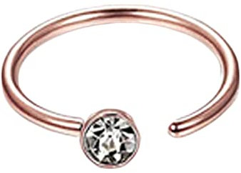 AMDXD 1STK Edelstahl Nasenstecker, 20 Gauge C Hoop 10MM Septum Ringe, Lippen Ohr Nasen Piercing Schmuck Set mit Zirkonia für Damen