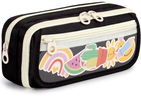 Bunnychic Großes Federmäppchen Mädchen 5 Fächer, Stiftetasche Schreibwaren | Großes Federmäppchen mit mehreren separaten Fächern, Schreibwarenetui für Mädchen, Jungen, Frauen, Schule, Uni und Büro