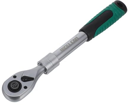 jojofuny Ratchet Spanner Drive Wrench Socket Extendable Handle and Quick-Release for Precise Torque Application