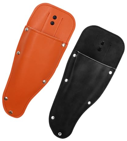 Happyyami 2pezzi Custodia in Pelle Per Forbici Da Potatura Da Giardino Protezione Punta Scissor Fondine Leggere e Portatili Per Attrezzi Adatta Cinture Multiple Nero e Arancione