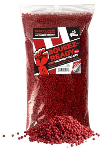 Fjuka Red Squeez-Ready Method Pellet 500g | Ready-prepped 2mms | Carp, F1s, tench, bream
