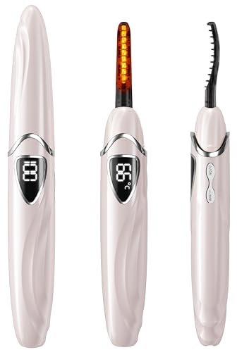 EYECURL Heated Eyelash Curler, S600 Heated Lash Curler, Accurate Temperature Control Electric Eyelash Curler Heated Curlers - Intelligent Power Off, Long Lasting (Pale Blush/Silver, S600-148MM)