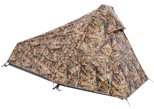 GEERTOP Tienda de campaña para 1 persona, saco de bivacco, tienda de senderismo, tienda de camping Minipack ligera, de 3 a 4 estaciones para camping al aire libre, senderismo, viajes y escalada (hoja