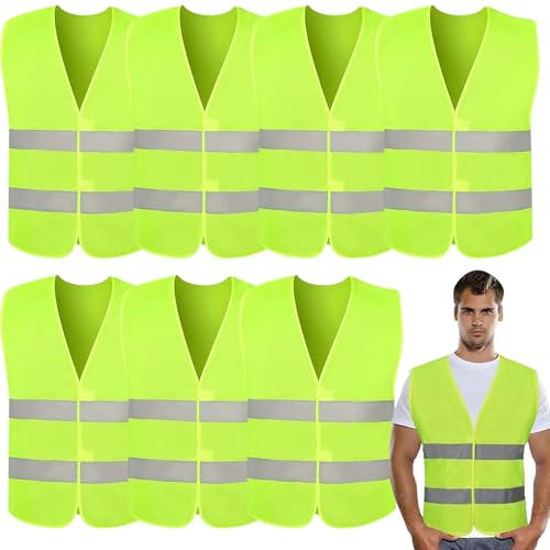 HSHHOOM 20 Pezzi Gilet Alta visibilità, Giubbotti di Sicurezza, Universale Giallo Giubbotto Sicurezza Riflettente, per Soccorso Stradale Notturno, Dotato di Strisce Rifrangenti di Alta qualità (20)