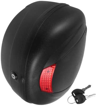 Amosfun Portapacchi Posteriore Per Moto Contenitore Superiore in Materiale Plastico Design Riflettente Capacità Per Riporre Oggetti Essenziali Facile Installazione