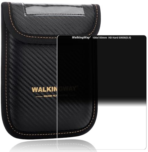 Walking Way Filtro GND ND8 Hard 100x150mm – Filtro a Densità Neutra Graduata 0.9 con Transizione Dura per Orizzonti Lineari – Filtro Rettangolare 3 Stop Fotografia Mare e Città