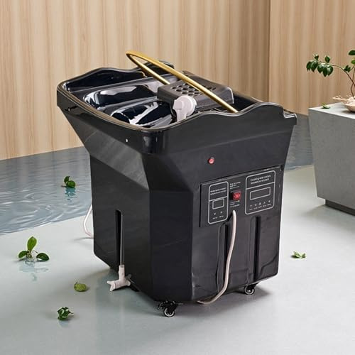 Bol à shampoing pour salon de coiffure, Équipement de spa pour la tête avec réservoir de stockage d'eau de 60 L, circulation d'eau à double contrôlen, table de massage pour shampoing,Black-Set1