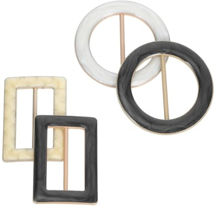 CATIEBYE Lot de 4 boucles d'anneau pour écharpe : support à enrouler à la mode, pince, curseur, écharpe en soie, clips de fermeture pour vêtements, foulard, écharpe, femme, accessoires de fête des