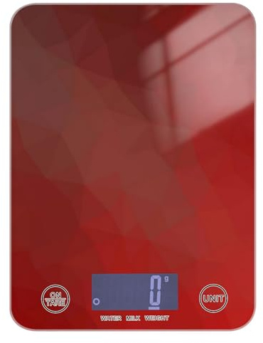 Red Gradient Calorie Conteggio Portatile Bilancia Da Viaggio 10 lb/5 g, 5kg/5g Piccola Bilancia Digitale da Cucina con 4 Unità per (Utente) (Utente) báscula para pesar Personas