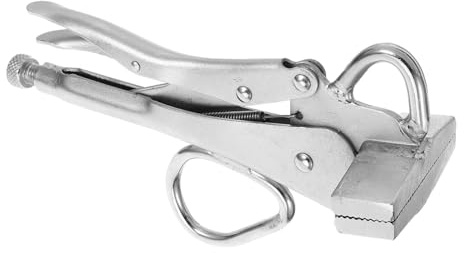 Angoily Abrazadera de soldadura ajustable con hoja plana extra ancha para carrocería de coche, pinzas de sujeción de acero duraderas para doblar, tirar y fijar chapa para reparación de vehículos y