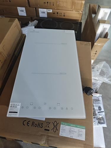 Induktionskochfeld 2 platten mit stecker Weiß, DELITEER Kochfeld Autark | Kochfeld Induktion Einbau 30CM, 3500W Kochfelder mit TurboBoost, Timer, Kindersicherung & Topferkennung