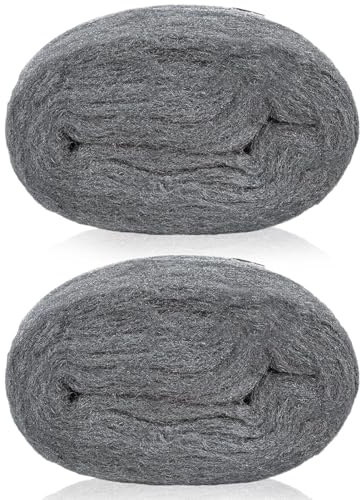 Wire Wool, 2Pcs Steel Wool Mice Blocker, 12m Hole Filler Wall 0000 Fine Wire Wool Mice, Wirewool Mice for Cleaning, Hole Filler Wall for Rats-Rodent Control, Kitchen, Garage, Attics, Garden