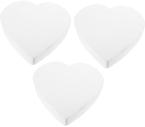 AUTSUPPL Manichino per Torte Nuziali in Schiuma a Forma di Cuore 8 Pollici, Set da 3 Pezzi per Decorazioni Shower e Creazioni di Torte di Compleanno, Base Bianca Resistente per