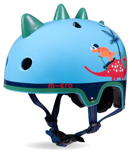 Micro Scooters | Bike/Scooter 3D Printed Deluxe Children's Helmet | Cycling Accessories | Adjustable Headwear | Boys & Girls | 48-54cm | Dino