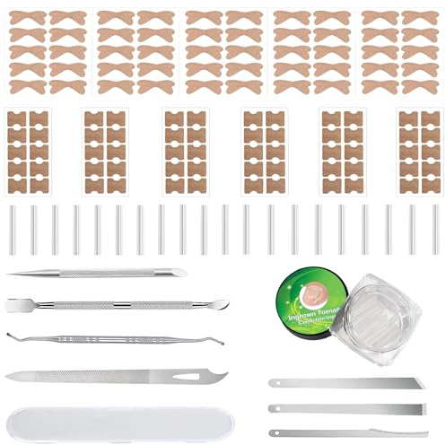 110 Pcs Uñas Encarnadas Pies, Corrector Uñas Encarnadas Autoadhesivo Flexibilidad Sin Dolor para El Cuidado Diario Del Pliegue Ungueal con 20 Tiras De C 7 Set Pedicura