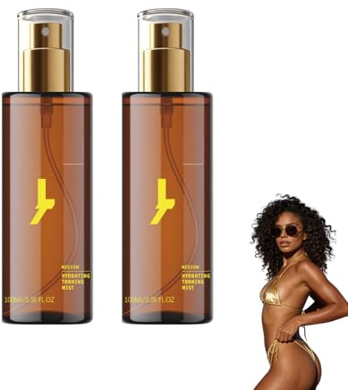 Medium Hydrating Tanning Mist – Tanning Spray for Body & Face – Self Tanning Mist, 3.38 fl oz Hydrating Self Tanner Mist with DHA, 100ml Self Tanner Spray with Glycerin, Lightweight (2 bottles)