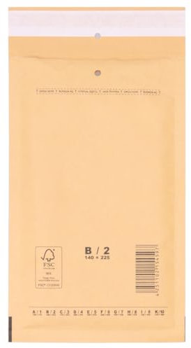 verpacking Luftpolstertaschen Versandtaschen Luftpolsterumschlag B2, Innenmaß 120 x 215 mm (Außenmaß 140 x 225 mm) Braun Polsterumschläge selbstklebend geeignet für DIN A6+ C6 (50 Stück)