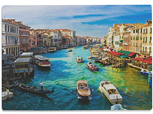 WANDKINGS Glasschneidebrett „Wunderschönes Venedig“ - Glasschneideplatte, Schneidebrett aus Glas, Frühstücksbrettchen