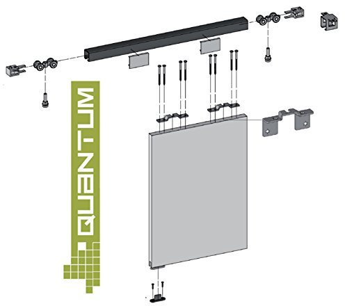 Top Hung Sliding Door Track Gear System Kit - Tracks 2000mm or 3000mm (2000mm track + kit for 1 door)