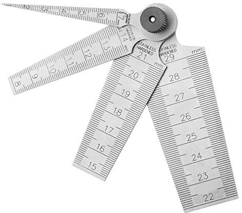 1 Set 1~7mm 8~14mm 15~21mm 22~29mm Welding Taper Feeler Gauge Rulers Hole Inspection Tool Stainless Steel