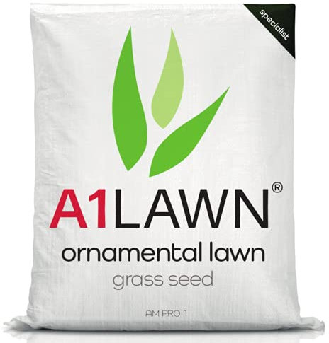 A1 Lawn Ornamental Grass Seed, 5kg (100m2) - Very High Quality Lawn Seed, No Rye Low Maintenance, Slow Growing for Less Mowing, Child & Pet Friendly - UK Harvested DEFRA Approved (AMPRO1)