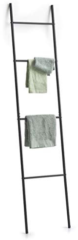 ZELLER PRESENT SCHÖNER LEBEN. PRAKTISCH WOHNEN. 17013 Leiter-Handtuchhalter, Metall, schwarz, ca. 38 x 2 x 176 cm
