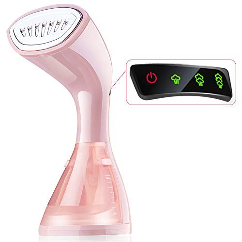 AILZNN Ferro da Stiro Verticale, 1500w Portatile Ferro da Viaggio con Serbatoio d'Acqua da 280ml, 30s Veloci Riscaldare, Forza al Vapore Regolabile,Pink