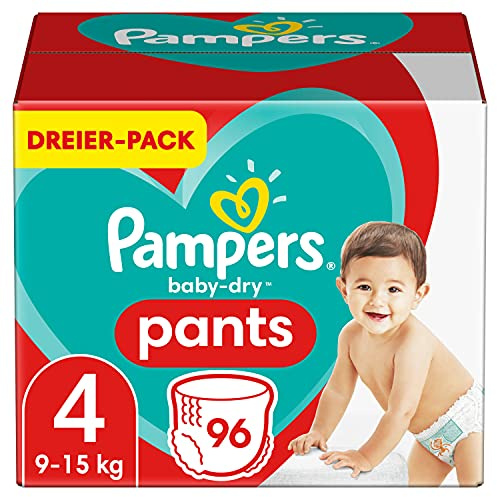 PAMPERS Pantalon Baby-Dry Couches Taille 4 pour 9 kg-15 kg 96 Unité
