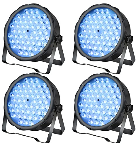 BETOPPER LED Par Lights 54 x 1.5W, RGB Stage Lights DMX DJ Lighting Sound Activated with Stand, Strobe Light & Wash Par Lighting DMX for Parties, Church, Wedding, Bars, 4 Pack