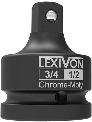 LEXIVON Adaptateur pour impact Réducteur, 3/4 à 1/2 d'adaptateurs de conversion adapté, Adaptateur de douille à choc pour clé dynamométrique, perceuse, cliquet (LX-402)