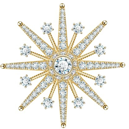 KristLand Kristall Brosche Braut Brosche Art Deco Retro Hochzeit Verlobung Party Brautjungfer Geschenk für Frauen Damen