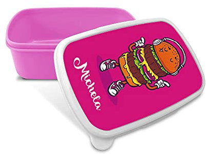 Portapranzo per Bambina Idea Regalo Personalizzato con Nome tema panino contenitore per pranzo bambina ragazza Scuola Asilo Elementari Medie Compleanno Natale LunchBox porta merenda design colorato