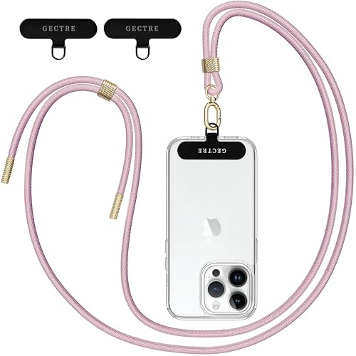 Gectre Handykette Universal, Geeignet für alle Smartphones, mit 2 Stück Universelles Patch , Handyband passend für alle Standard Handyhülle (Roségold)