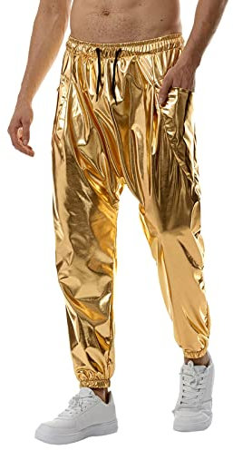 CEWIFO Pantaloni da Lavoro Uomo Ocean Pantaloni Casual Uomo Estivi Pantaloncini Sportivi Uomo Pantaloncini Basket Uomo Pantalone Tuta Uomo Largo Pantaloni da Lavoro Uomo Alta visibilità Oro XXL