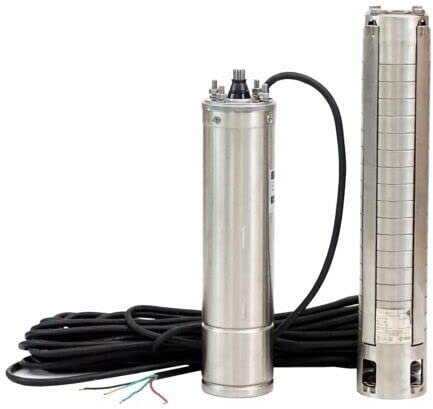 Hochwertige 4 Edelstahl Tiefbrunnenpumpe 3kW - 400V - 16,9bar - 7800L/h