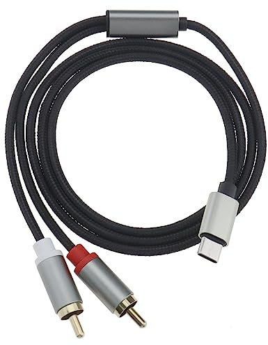EMSea Câble Audio Y USB C vers RCA de Type C vers 2 RCA Compatible avec téléphone Huawei, amplificateur de téléphone Xiaomi, Haut-Parleur DVD TV