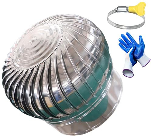 Abluft Haube, Lufthaube, Lüftung Aussenhaube, Drehbarer Schornsteinaufsatz, Drehbar Edelstahl Kaminhaube, Regenhut Dachhaube, Lüftungsaufsatz, for Dunstabzugshaube Klimagerät Oder Trockner(11.8inch(30