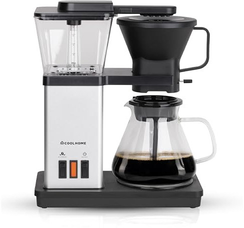 CoolHome Masterbrew Kaffeemaschine - Filterkaffeemaschine - Mit Blooming funktion - Silber (Grau)