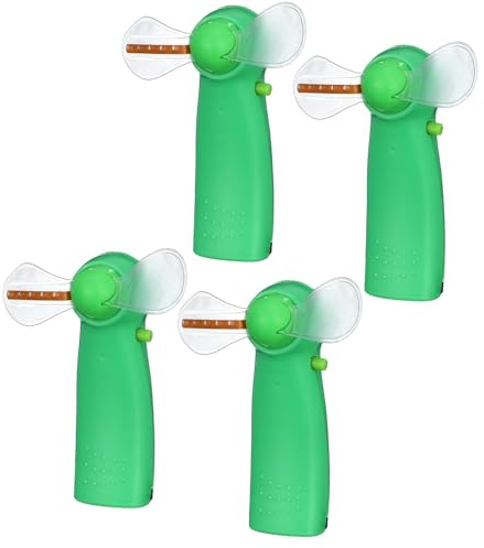 Zerodeko 4 Stück Kleiner Ventilator Zufällige Farbe LED Handventilator mit 64 Leuchtmustern Leicht und Sicher Kinder für Zuhause und Karneval