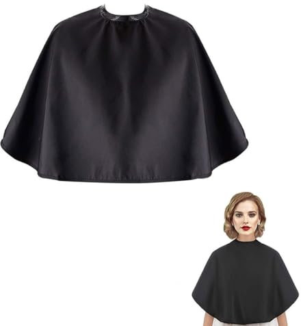 EORPAVU Mantelle per parrucchiere,Strumento per capelli con scialle antiaderente per permanente e tintura per capelli, per parrucchiere（nero）