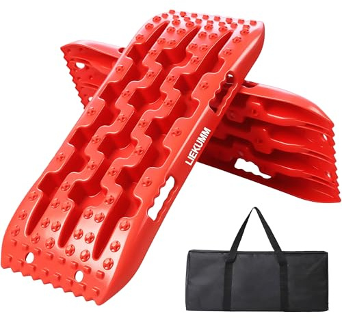 LIEKUMM 2pcs Traction Boards 69 x 27.5 cm – Heavy Duty Recovery Track board for Mud & Snow, Rigid Tyre Grip Ladders to Stop Wheel Spin, Off-Road Recovery Gear Alternative to Snow Chains & Socks