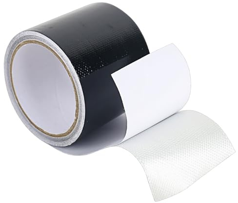 DMJJSD® Reparaturklebeband für Gewebeplanen 6M*8CM PE Planenband Hoher Klebekraft Wasserdicht LKW-Plane Reparatur Spezialband Reparatur Klebeband für lkw Gewebeplane planen Flicken(Schwarz)