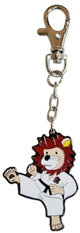 Playwell Llaveros de artes marciales - Llavero de karate taekwondo para niños, blanco, 8cm