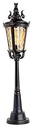 SnamicE Lampione da Esterno, Torcia da Esterno Lampada da Terra 90CM Prato Impermeabile Cancello da Giardino Lampione da Giardino Lampada da palo Alto Retro Alluminio Vetro Pilas，