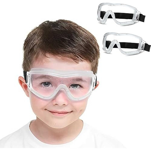 MOVNUOCA Schutzbrille Kinder für Nerf Spielen Stoßfest Gläser Beschlagfrei Verstellbarer Riemen Passform für 5-12 Jahre