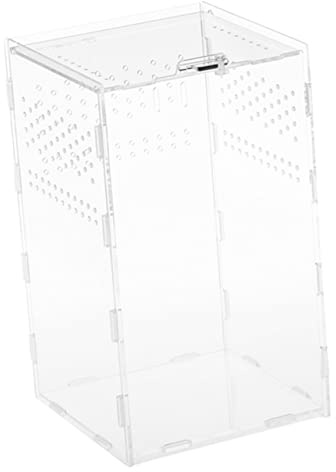 COSMEVIVI 1ensemble Terrarium Transparent Acrylique Magnétique pour Reptiles Habitat avec Aération Et Design Simple