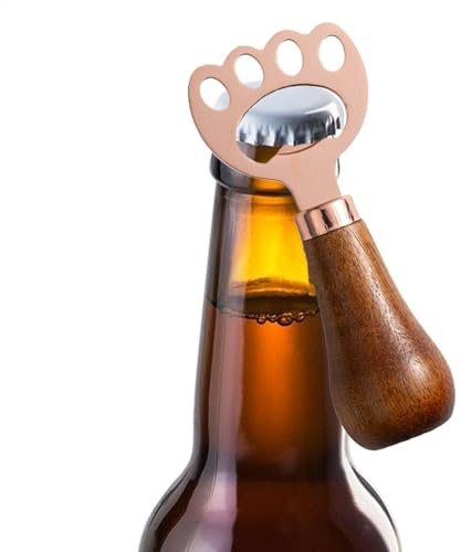 Abridor de botellas único | Abridor de botellas divertido con pata de gato, perforador de latas de madera, suministros de herramientas de cocina para el hogar para adultos, hombres y mujeres