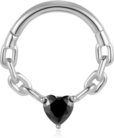 DOEARKO Septum Piercing 316L Chirurgenstahl Septum Clicker Ring 16G 8mm Hoop Hinged Helix Daith Tragus Conch Earring Piercing Schmuck (Silber-1)