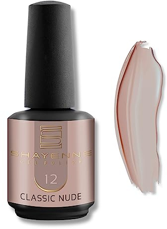 SHAYENNE UV LED Gel Nagellack 15ml – 12 Classic Nude – Langanhaltend & Hochglänzend – Für UV/LED Lampe – Maniküre & Pediküre – Made in Germany